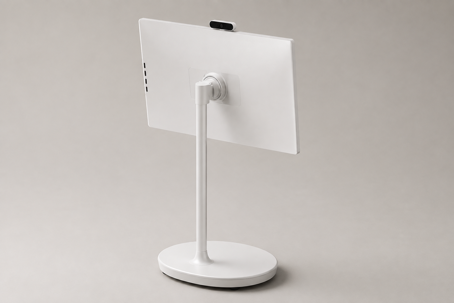 Rear and side view of the adjustable display mount