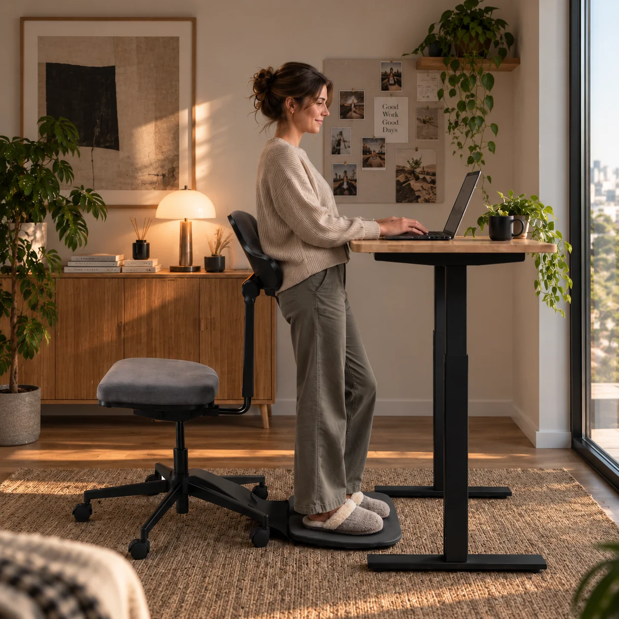 Standing desk ergonomic chair