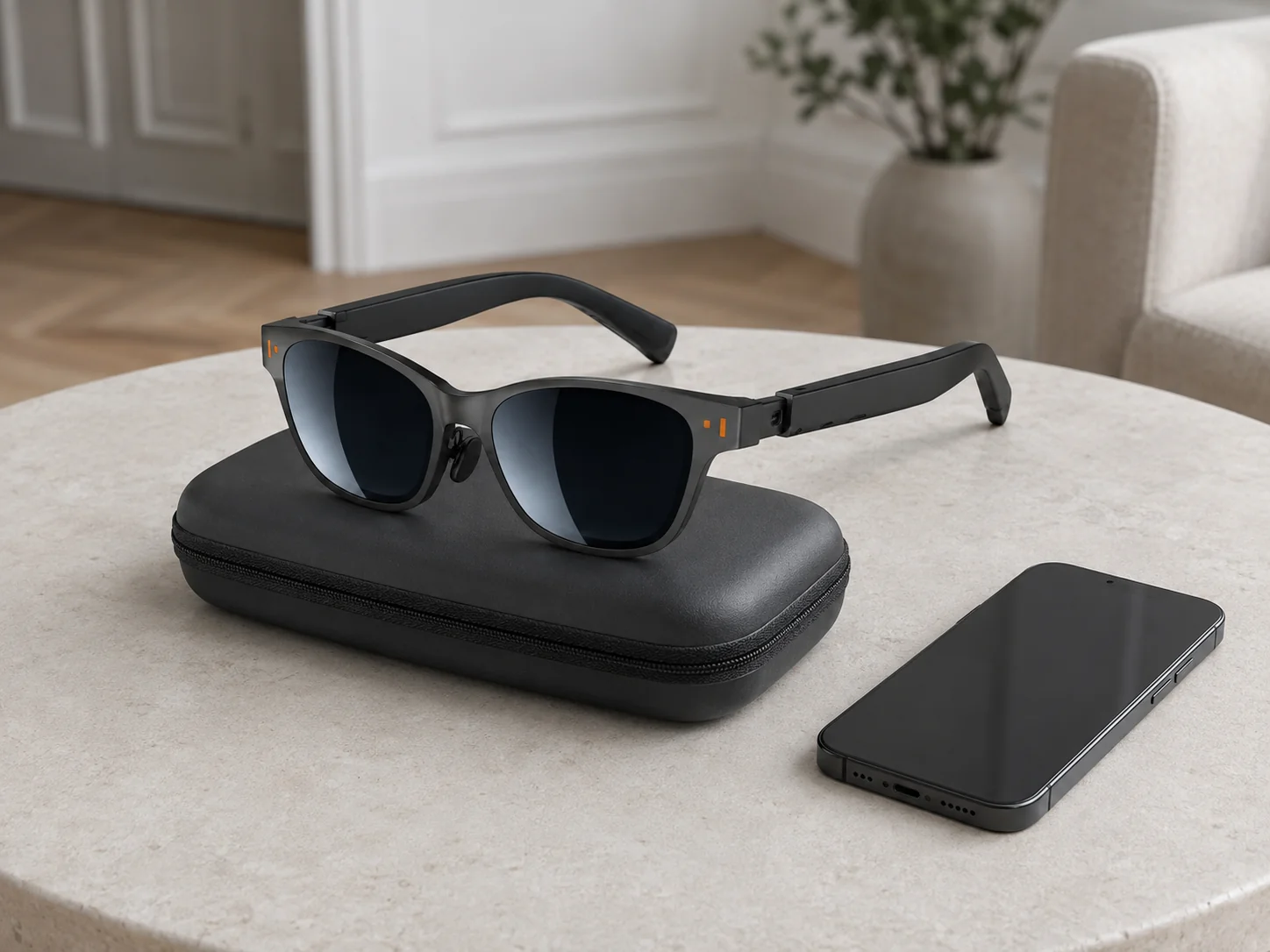 XR glasses and case ready for use