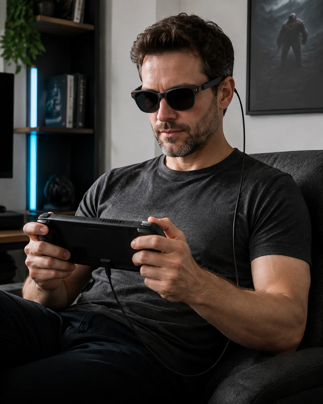 XR glasses used for compatible gaming