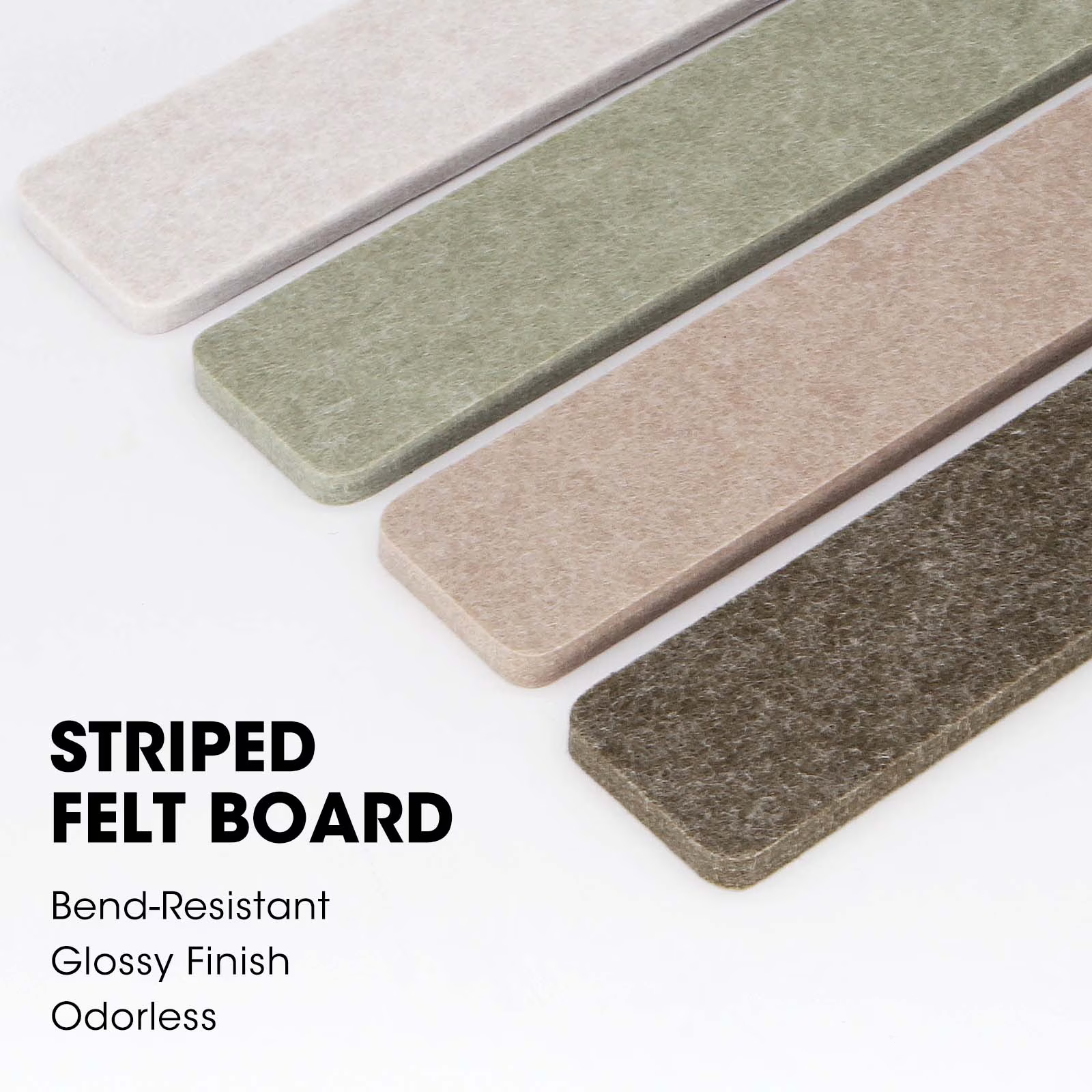 Cork Board Alternative Felt Strip Board 8-Pack 13"x2", Office Pin Board with 40 Push Pins, Adhesive Install for Bedroom Door & Home Office(Linen Dusk)