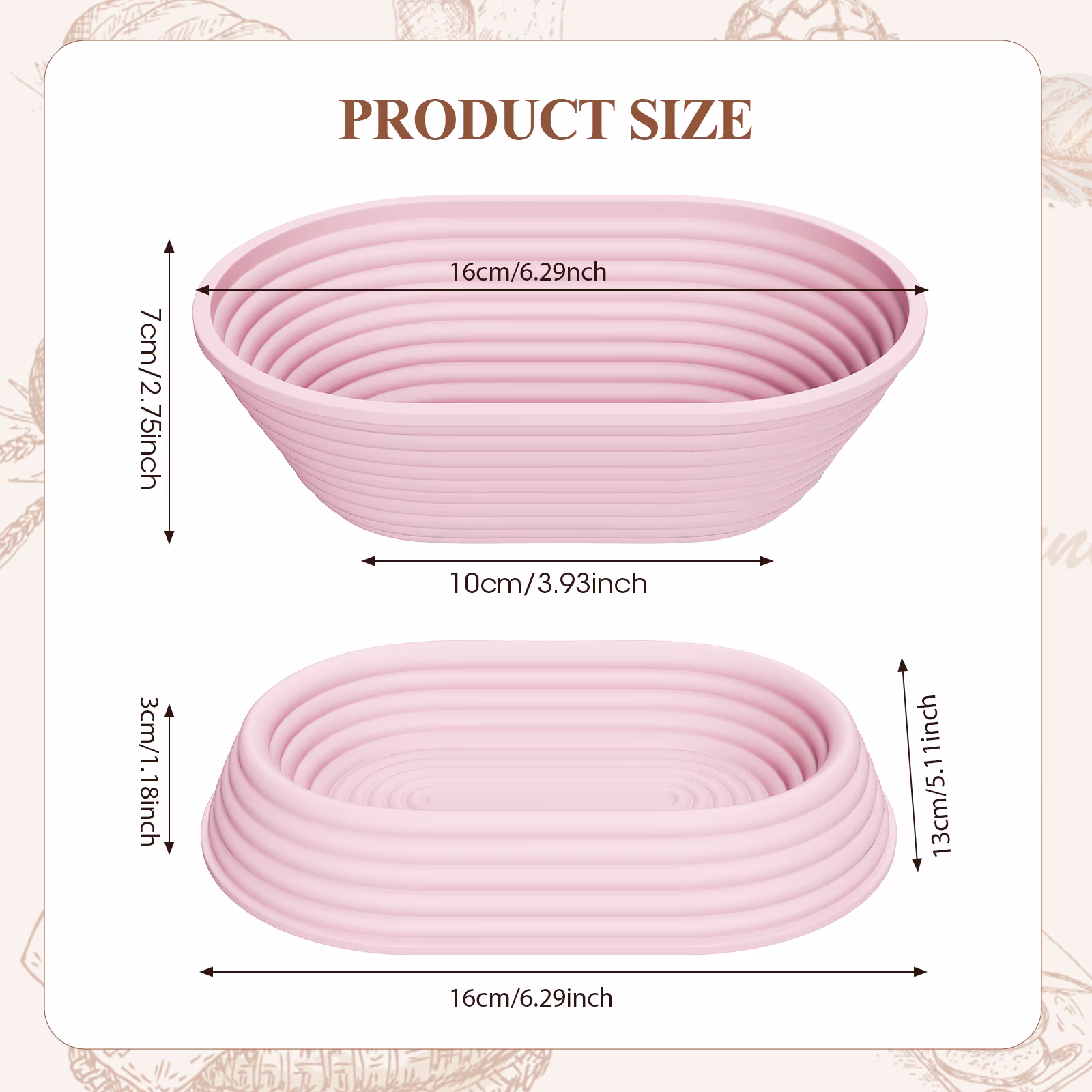 4Pcs Oval Silicone Banneton Bread Proofing Baskets, Mini Collapsible Sourdough Bread Baking Supplies Non-Stick Oval Dough Proofing Bowl Containers Oven Safe for Homemade Bread Making-BPA Free
