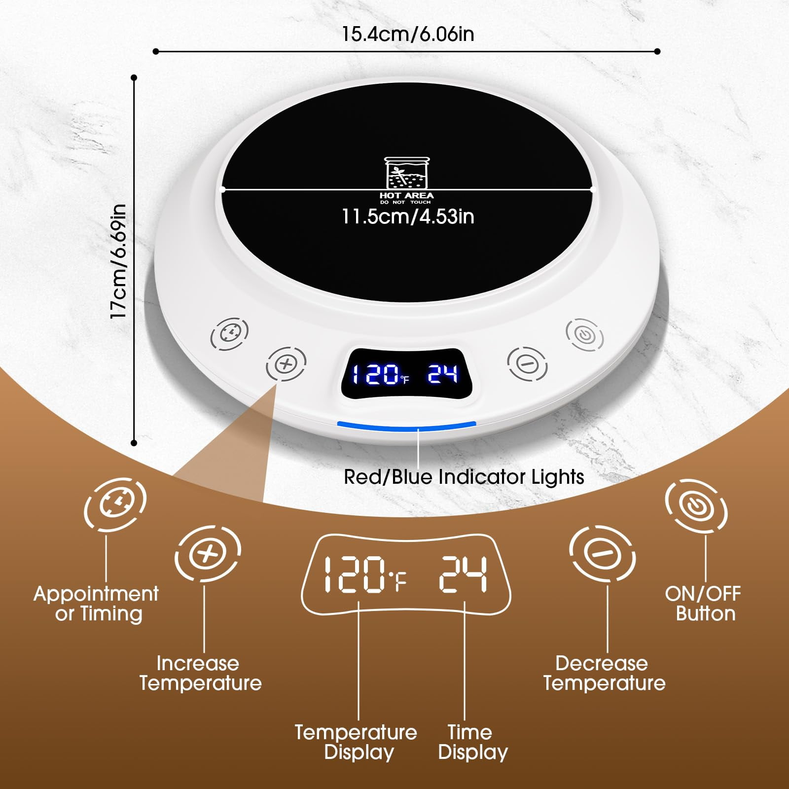 Sourdough Starter Warmer Mat, Precise 1°F Thermostat Control (70-100°F) Sourdough Starter Warme Mat, Warmer for Sourdough Starter, 0-24h Timer, Auto On/Off, Memory Function (White)