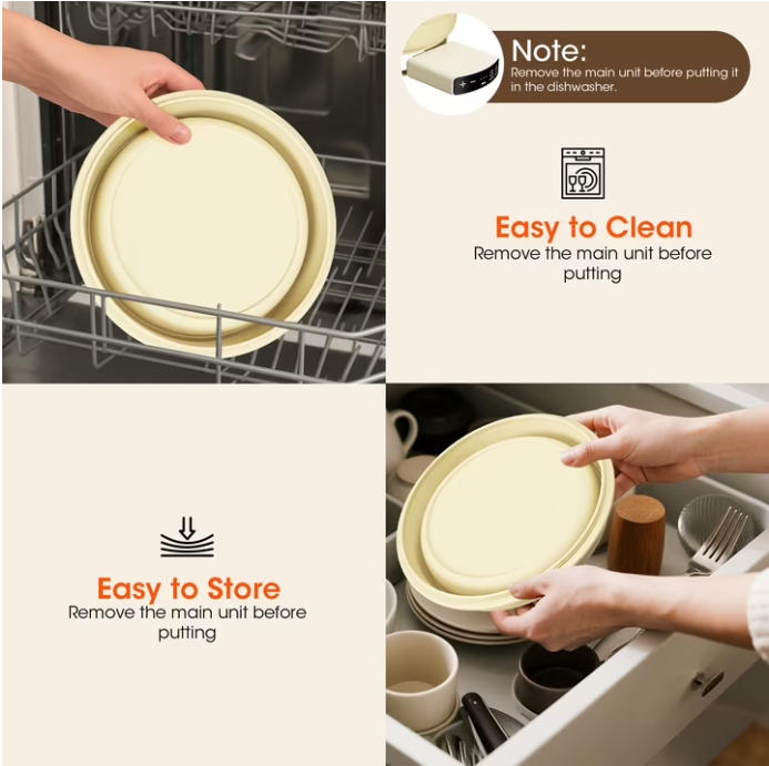 MYMULIKE Sourdough Starter Kit, Electric 6-Temp Control 77-122℉ with Timer, 9" Foldable Dough Warmer, Banneton Proofing Basket for Home Baking
