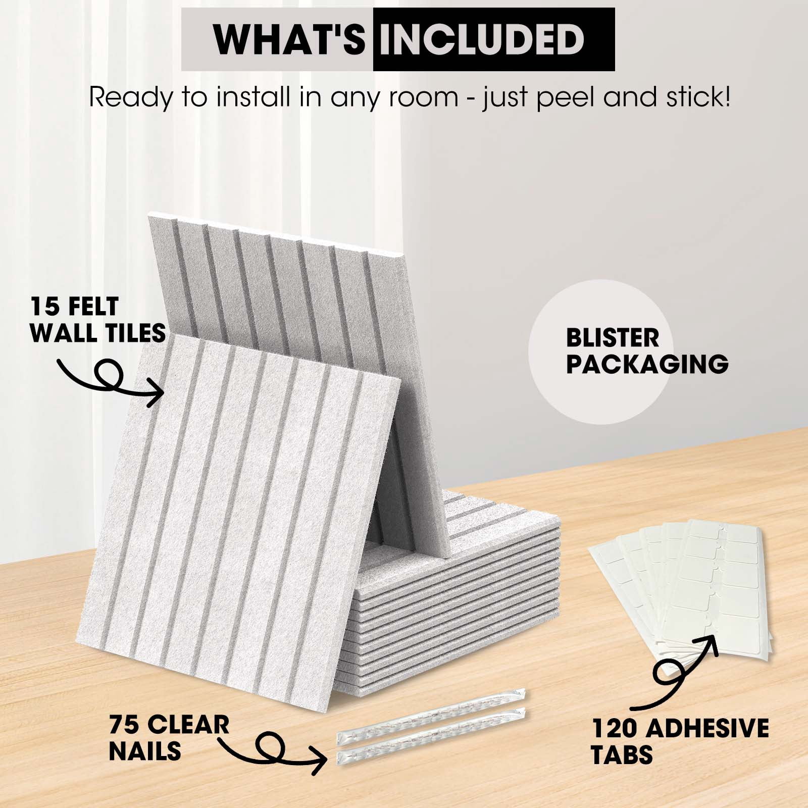 MYMULIKE 59" x 36" Large Light Gray Felt Bulletin Board, 15 Pack Cork Board Alternative with Adhesive Tabs for Wall & Room Decor,Home Office,Classroom Dorm