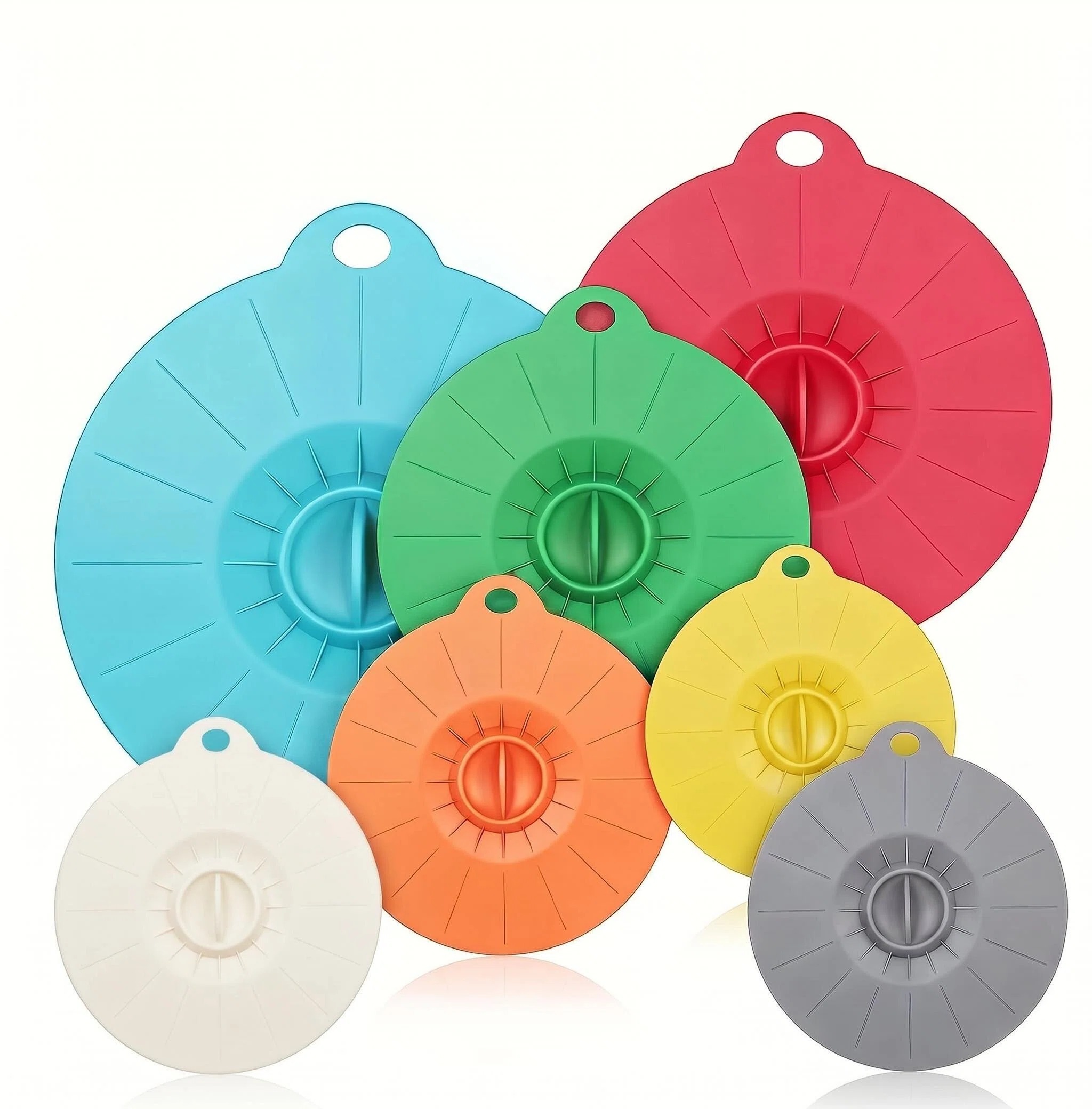 MYMULIKE 7 Pack Silicone Lids for Bowls, 5 Sizes 4-10 inch Reusable Airtight Food Silicone Covers, Kitchen Storage Accessories