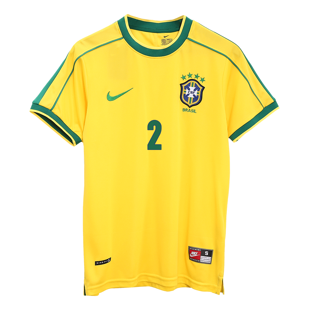Brazil World Cup Retro Hjemmebanetrøje 1998 CAFU #2 – Billede 8