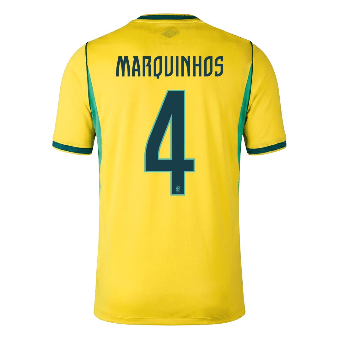 Brazil World Cup Hjemmetrøje 2026 MARQUINHOS #4 – Billede 6