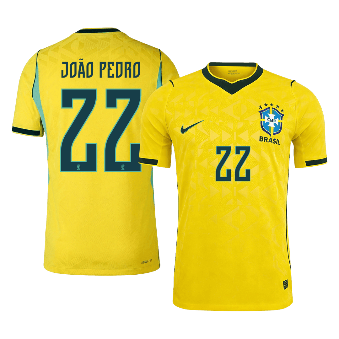 Brazil World Cup Hjemmebanetrøje Spillerversion 2026 JOÃO PEDRO #22