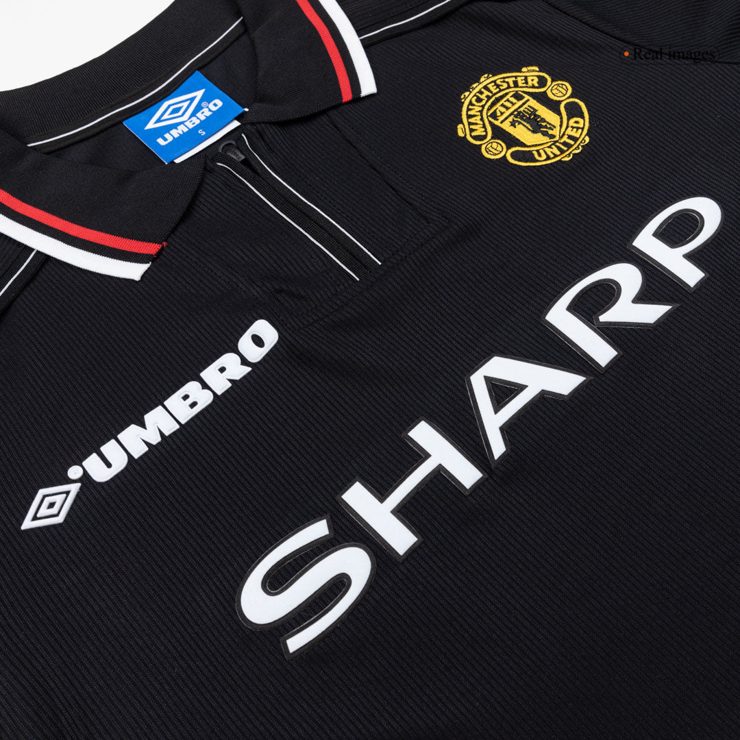 Manchester United Retro Langærmet Udebanetrøje 1998 – Billede 4