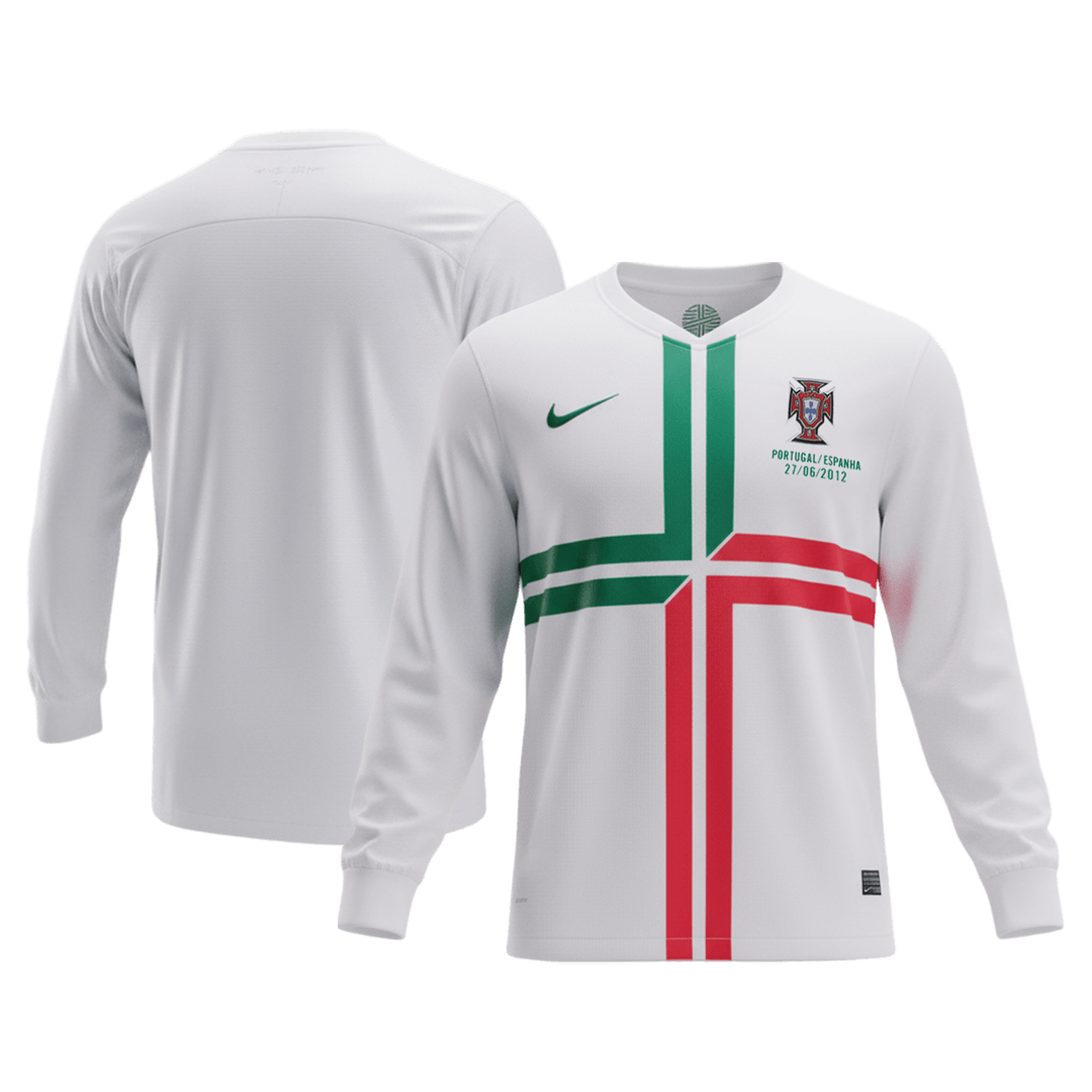 Portugal Retro Langærmet Udebanetrøje 2012 – Billede 8