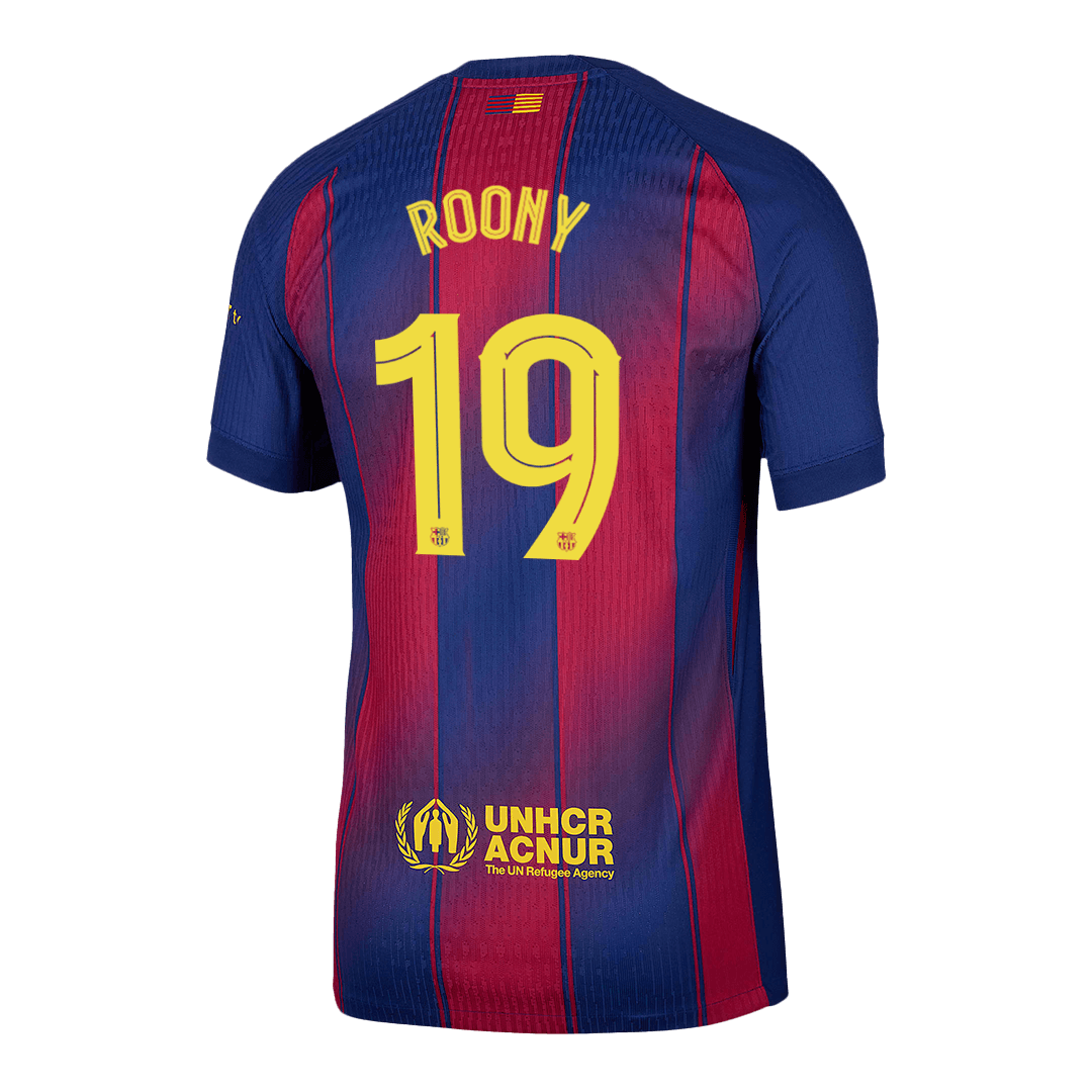 Barcelona Hjemmebanetrøje Spillerversion 2025/26 UCL ROONY #19 – Billede 13