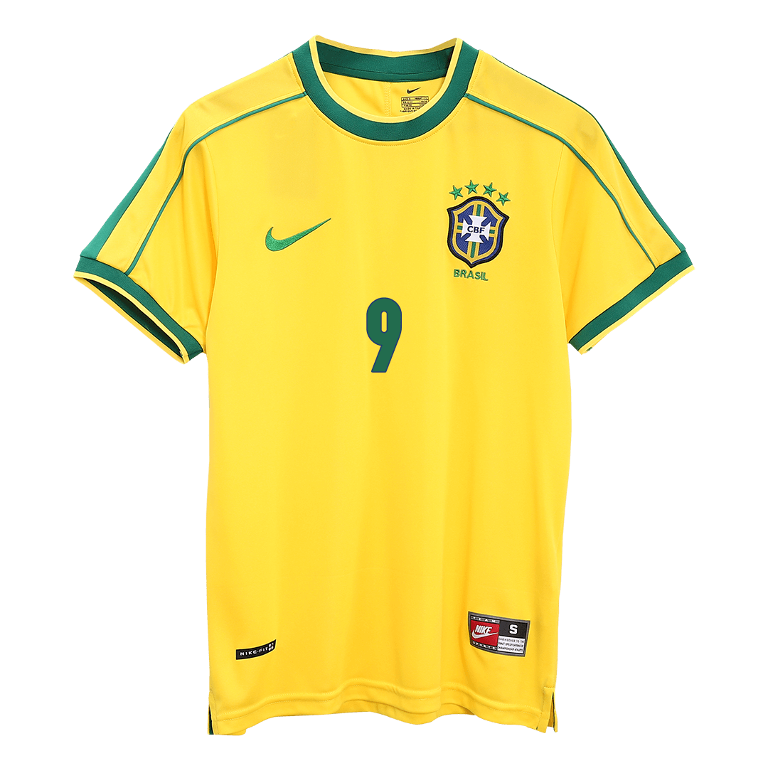 Brazil World Cup Retro Hjemmebanetrøje 1998 RONALDO #9 – Billede 8