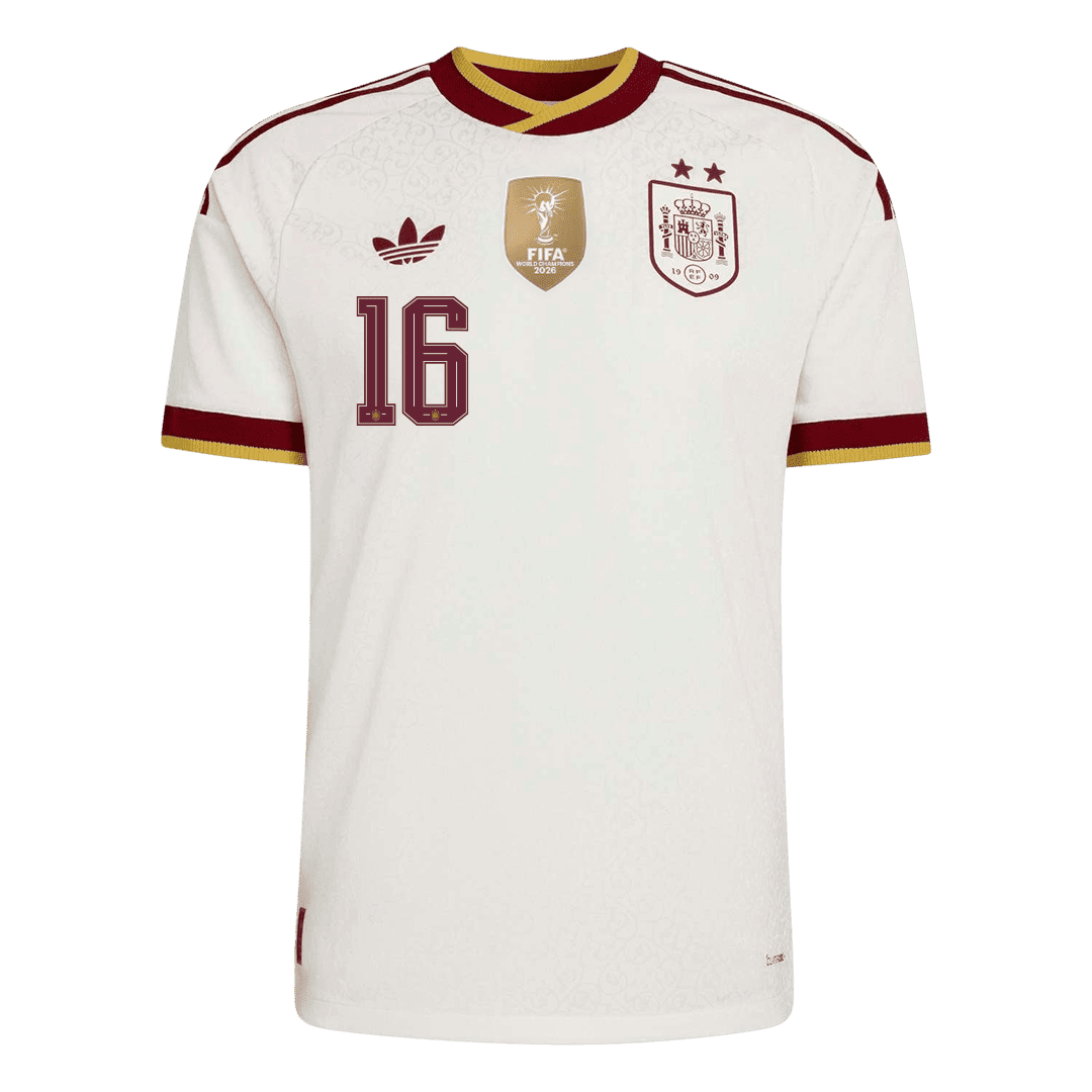 [Champion Edition] Spanien Udebanetrøje VM 2026 – RODRIGO #16 [Spillerversion]