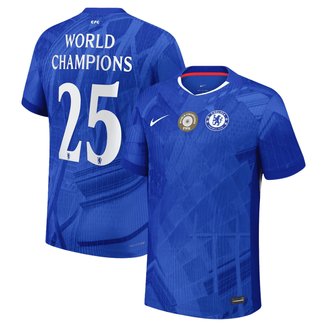Chelsea Hjemmebanetrøje Spillerversion 2025/26 WORLD CHAMPIONS #25