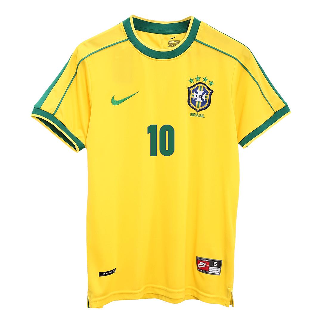 Brazil World Cup Retro Hjemmebanetrøje 1998 RIVALDO #10 – Billede 8