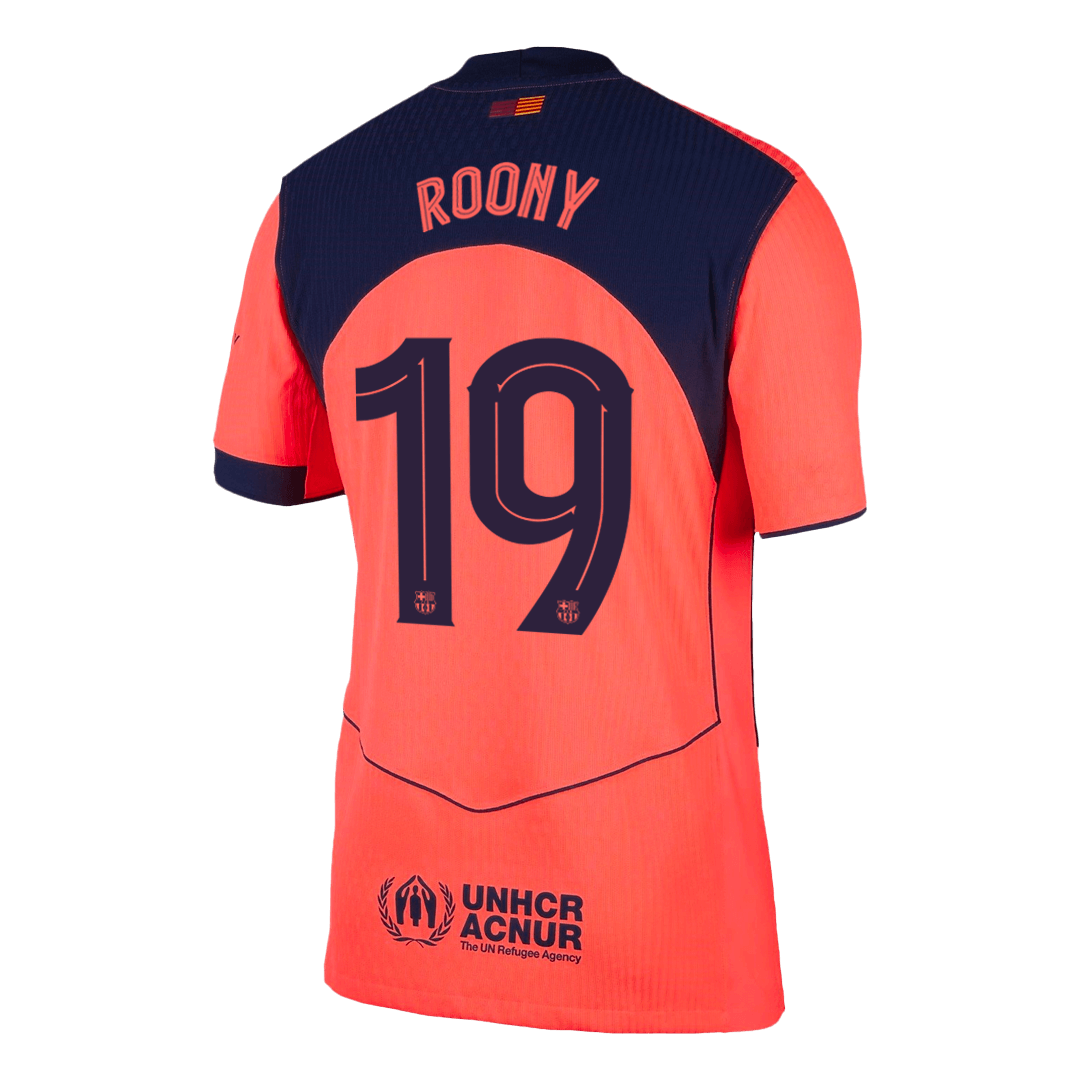 Barcelona Tredjebanetrøje Spillerversion 2025/26 UCL ROONY #19 – Billede 12