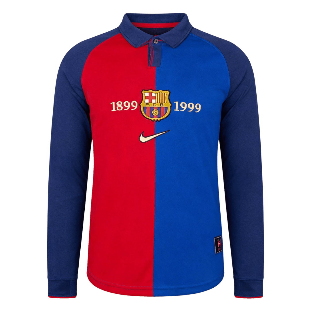 Barcelona 1999/00 Special Pitk?hihainen Retro -pelipaita Miesten