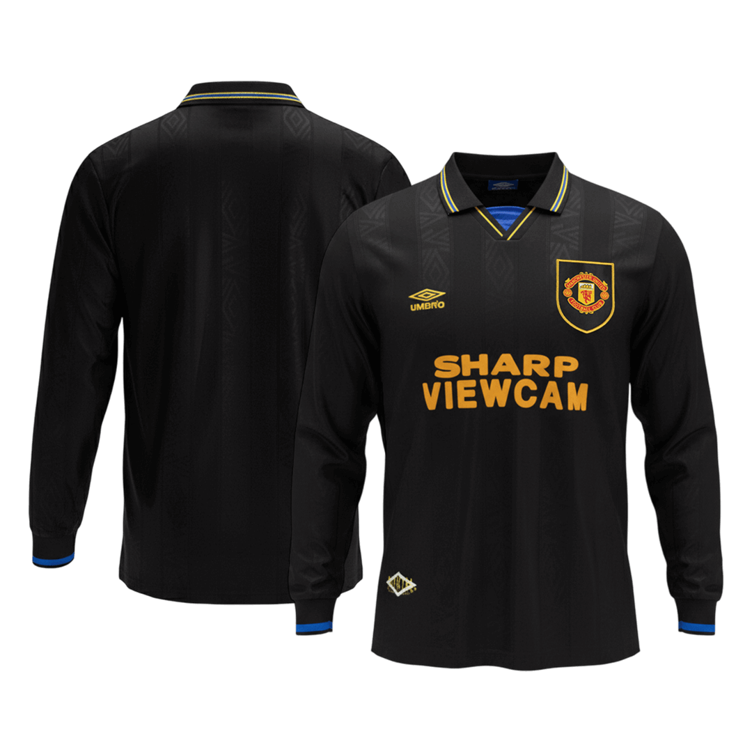 Manchester United 1993/94 Vieras Pitk?hihainen Retro -pelipaita Miesten - kuva 9