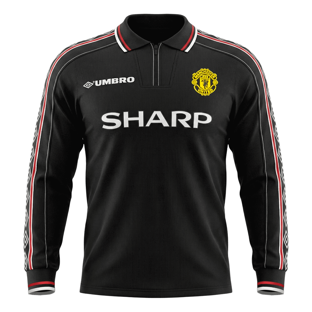 Manchester United 1998 Vieras Pitk?hihainen Retro -pelipaita Miesten