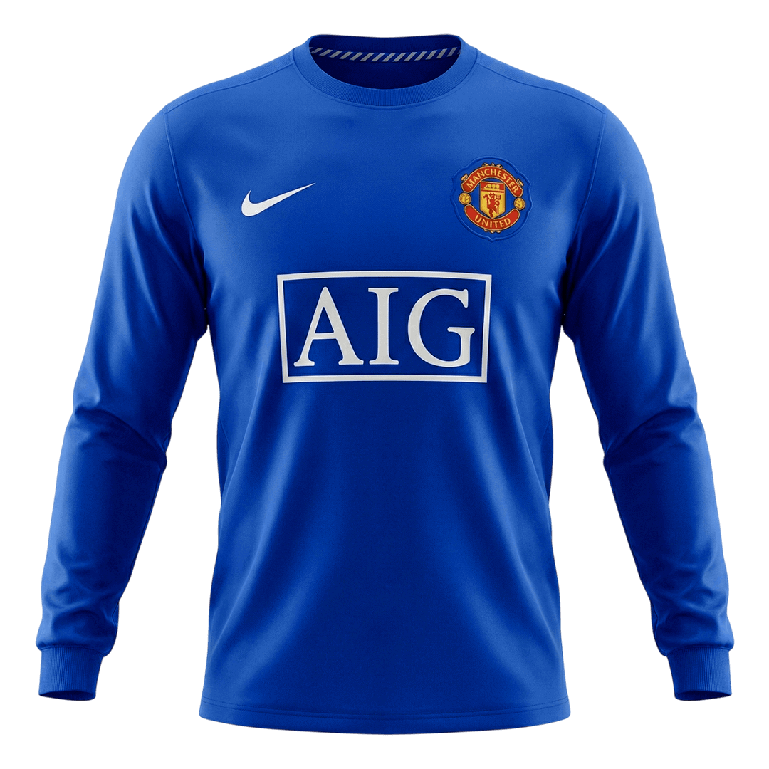 Manchester United 2008/09 Kolmas Pitk?hihainen Retro -pelipaita Miesten