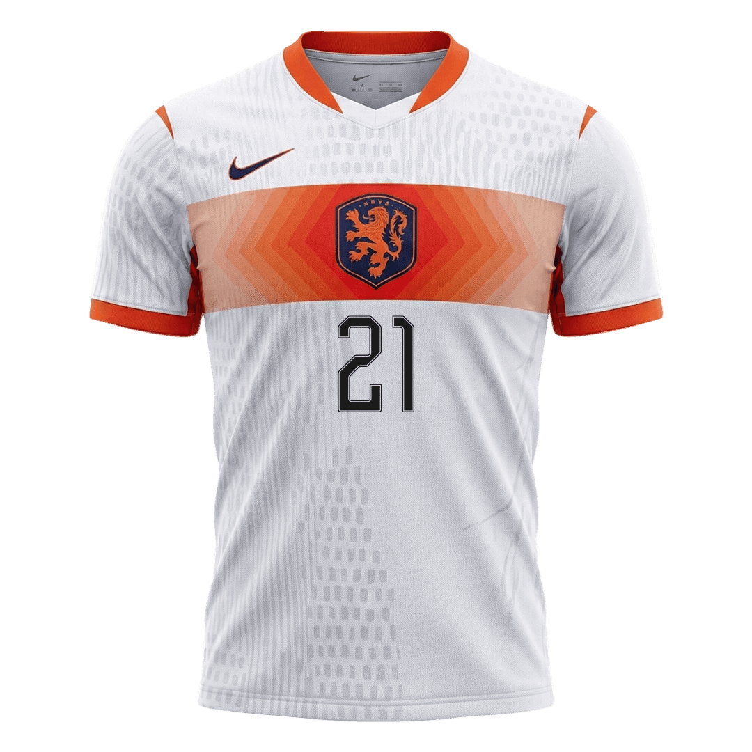 Netherlands World Cup 2026 Vieras Pelipaita (Player Version) Miesten F.DE JONG #21 - kuva 7