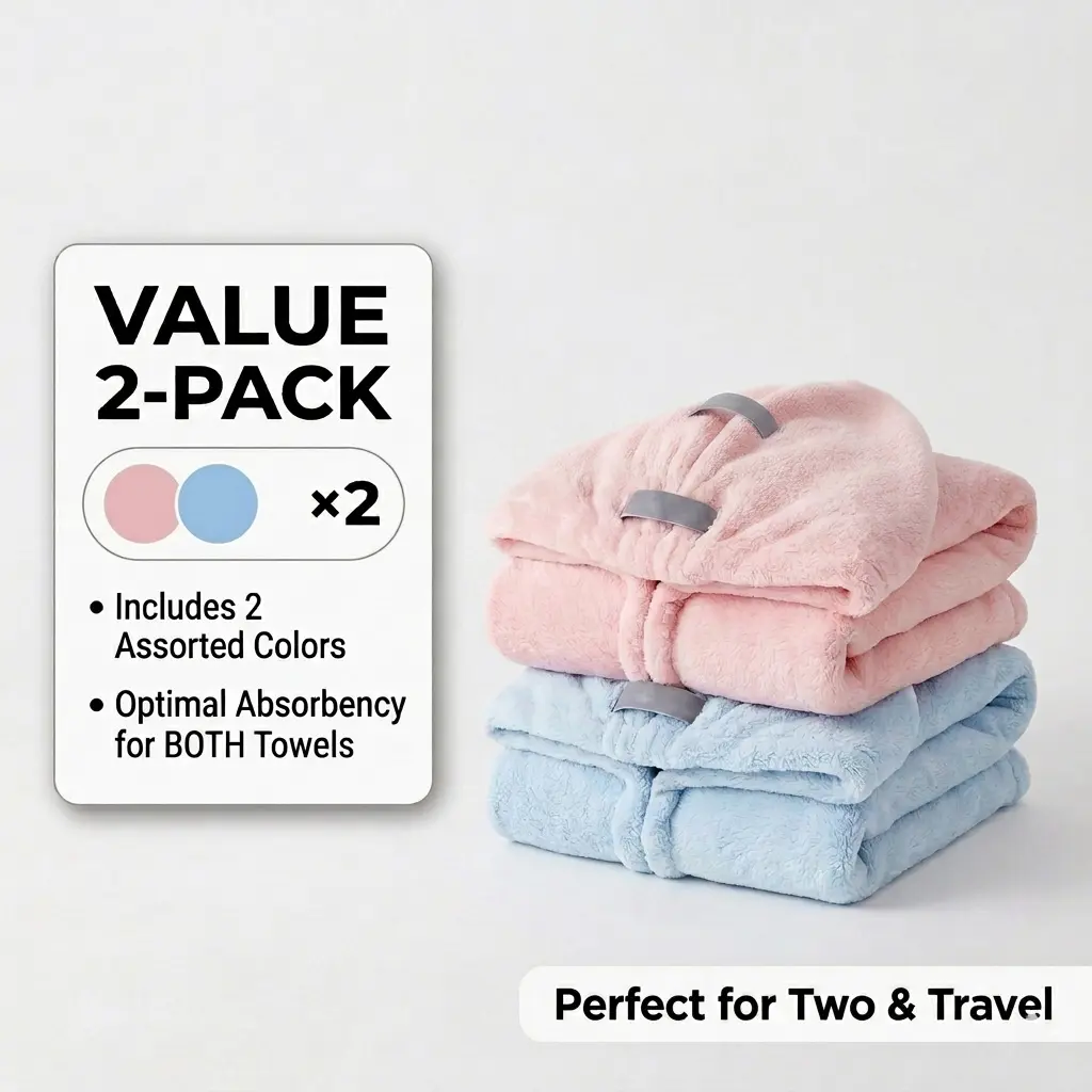 Quick-Dry Microfiber Hair Towel Wrap Ultra-Soft and Extra-Large for Long & Thick Hair