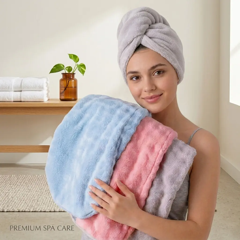 Quick-Dry Microfiber Hair Towel Wrap Ultra-Soft and Extra-Large for Long & Thick Hair