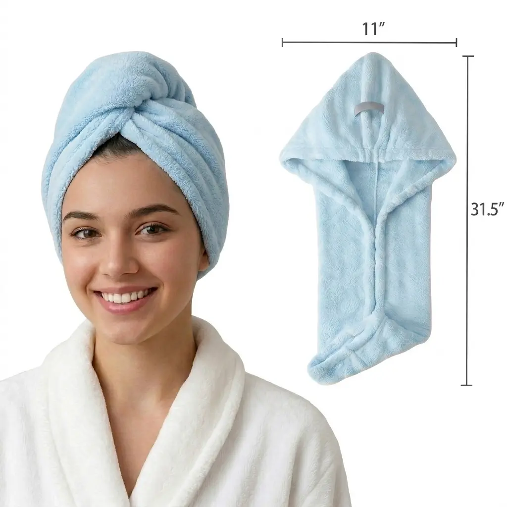 Quick-Dry Microfiber Hair Towel Wrap Ultra-Soft and Extra-Large for Long & Thick Hair