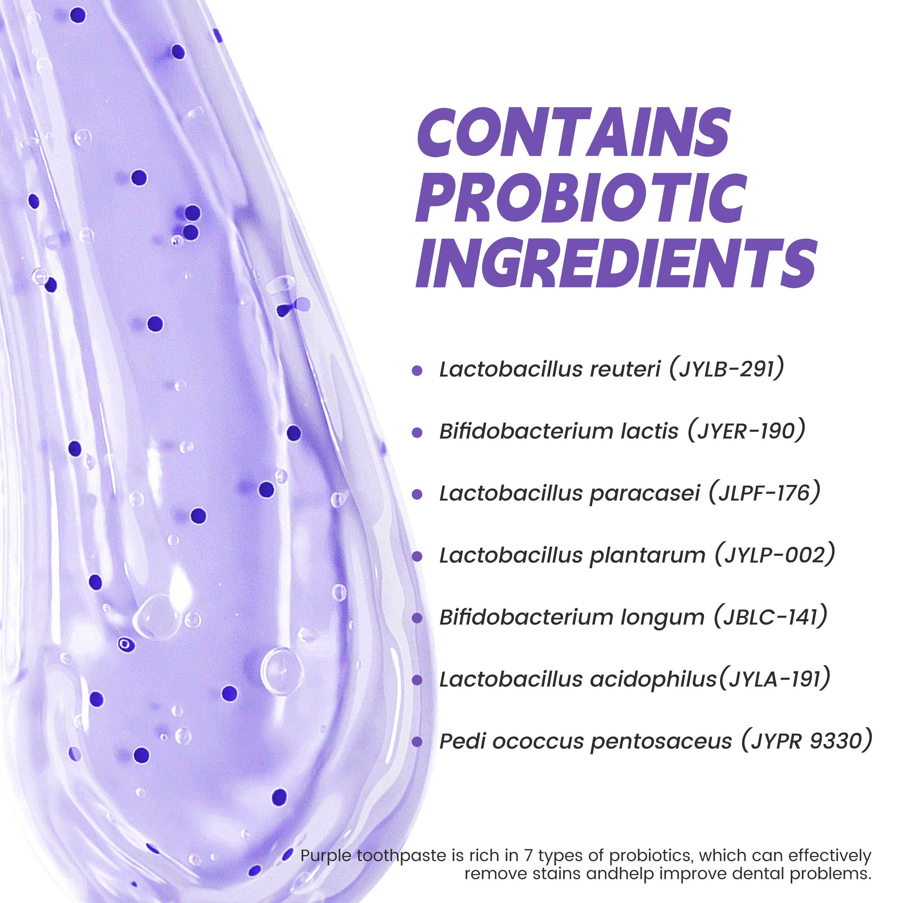  Purple Whitening Toothpaste - Deep whitening, strong cleaning, confident smile, shining every day