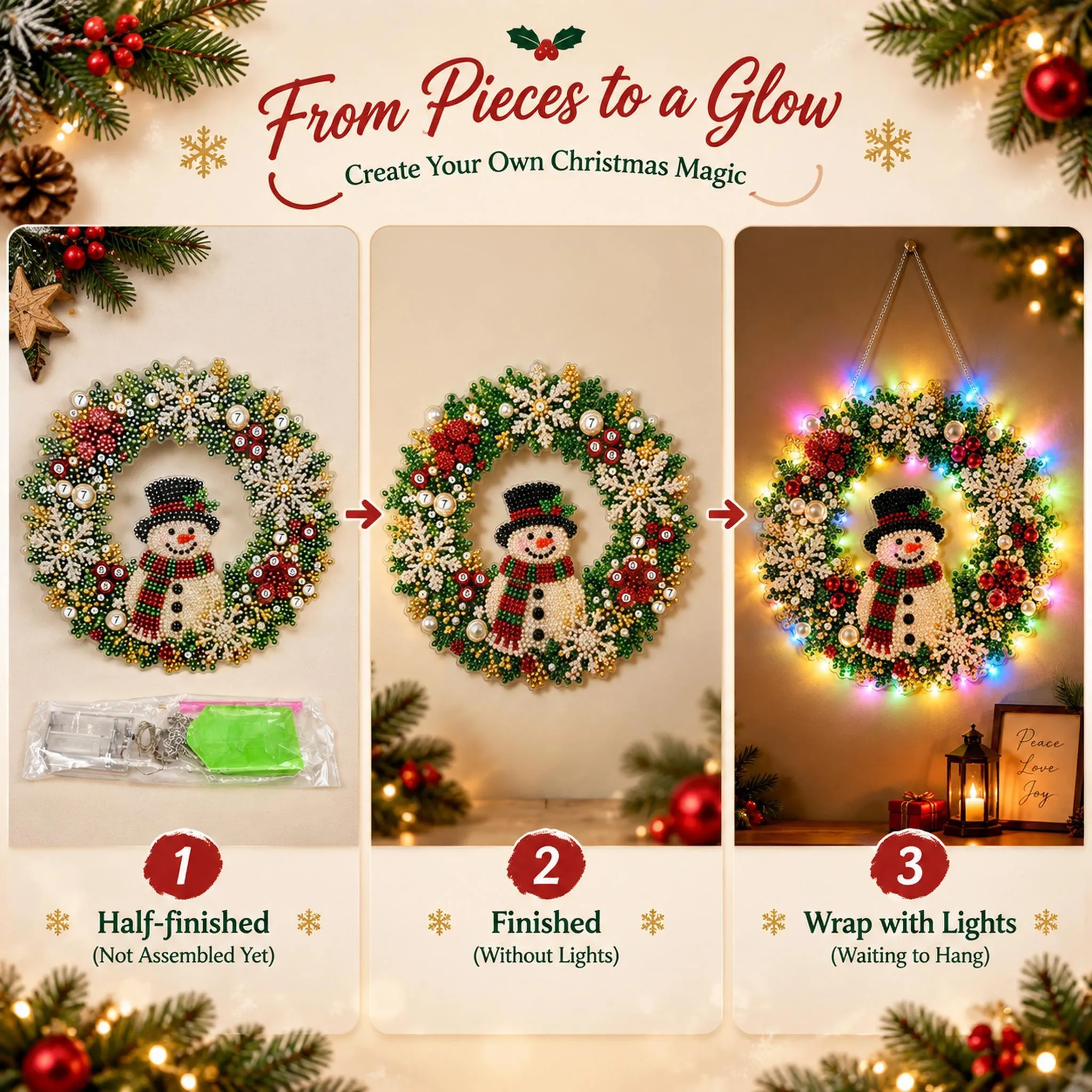 Christmas diamond painting home decor