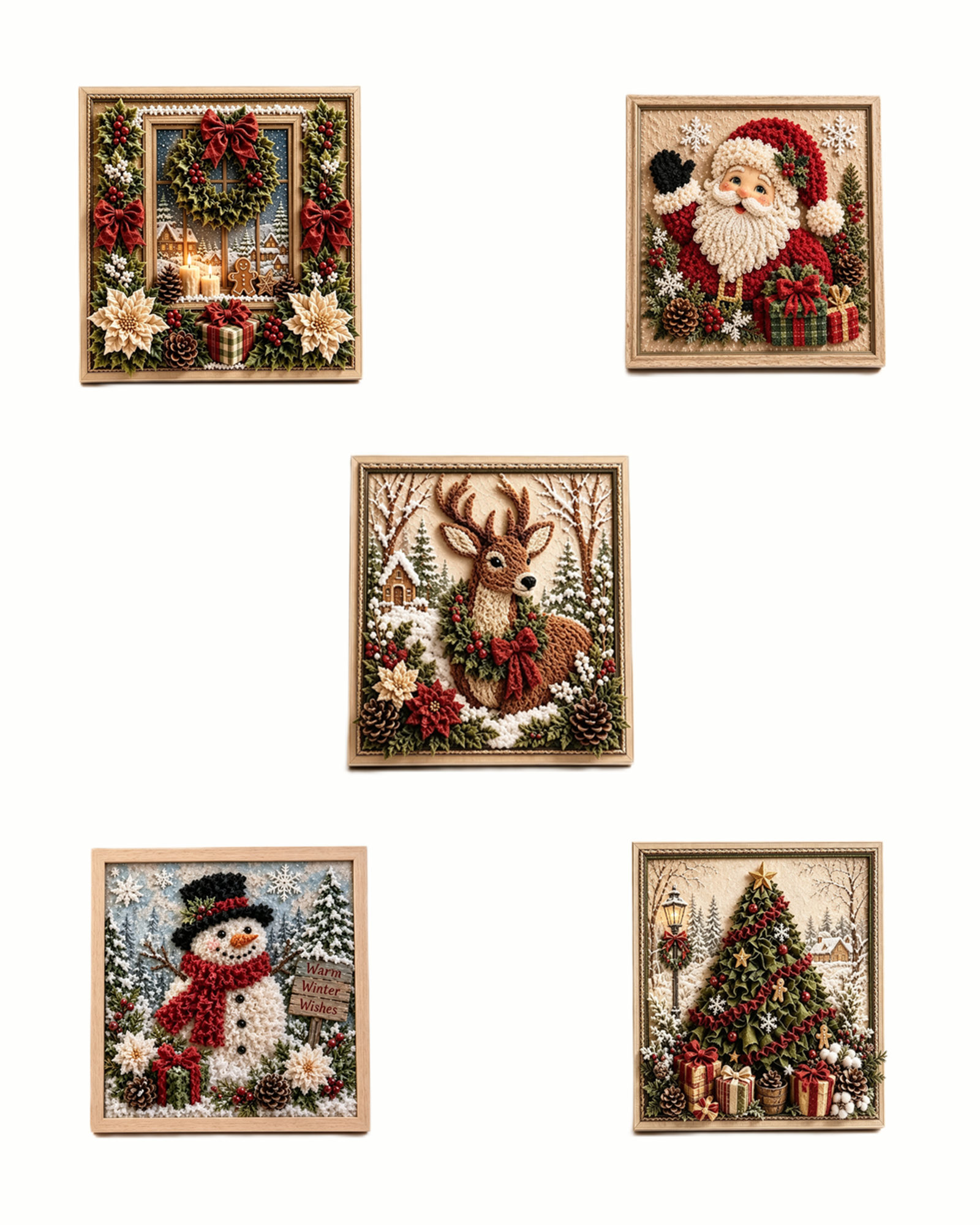 3D Christmas Fabric Poke Art Kit🖼️