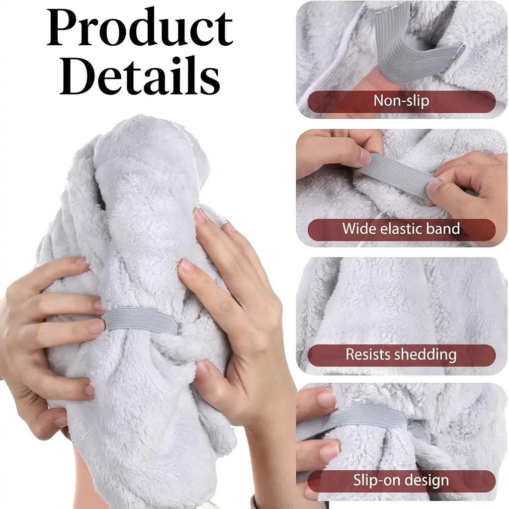 Quick-Dry Microfiber Hair Towel Wrap Ultra-Soft and Extra-Large for Long & Thick Hair