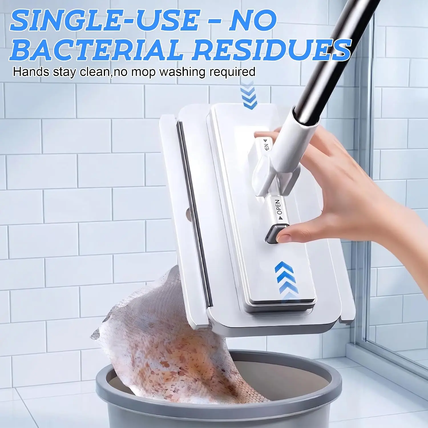 360° Rotatable Flat Floor Mop Press Mop for Home Cleaning