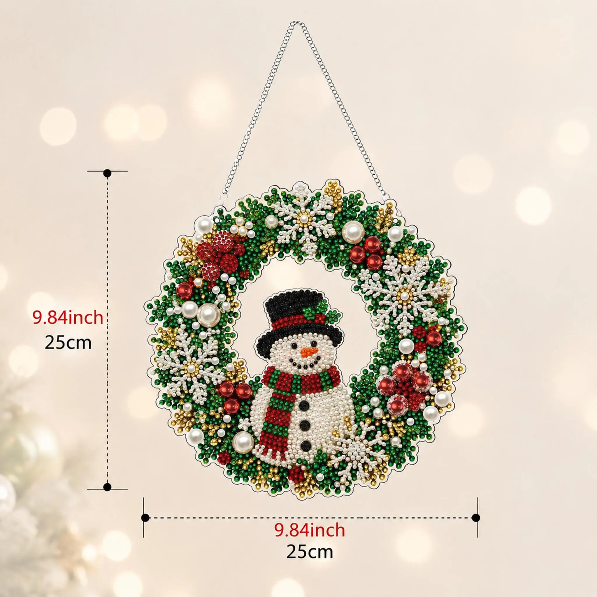Snowman Christmas diamond painting pendant