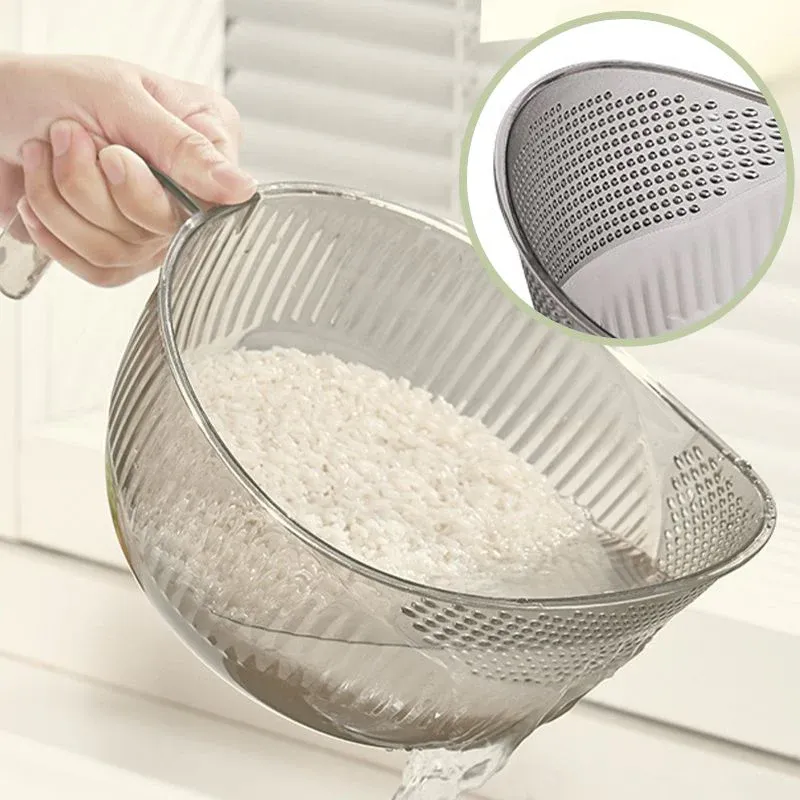 Multipurpose Rice Washing Bowl Strainer with Handle