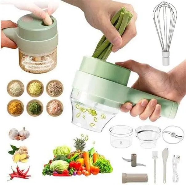 4 in 1 Portable Electric Vegetable Cutter Set