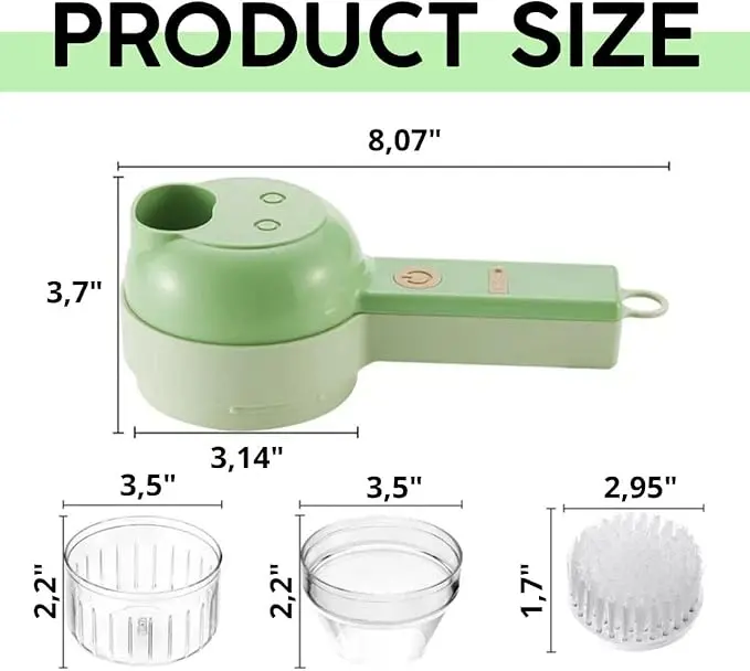 4 in 1 Portable Electric Vegetable Cutter Set