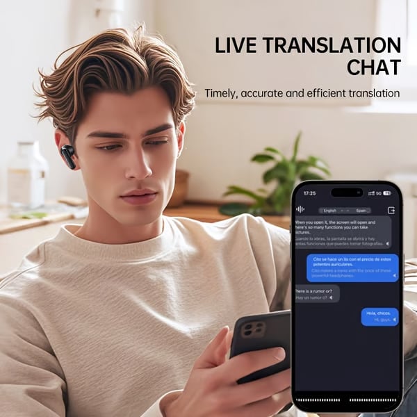Wireless Bluetooth Translation Earphone With LED display screen(Fit iOS & Android)