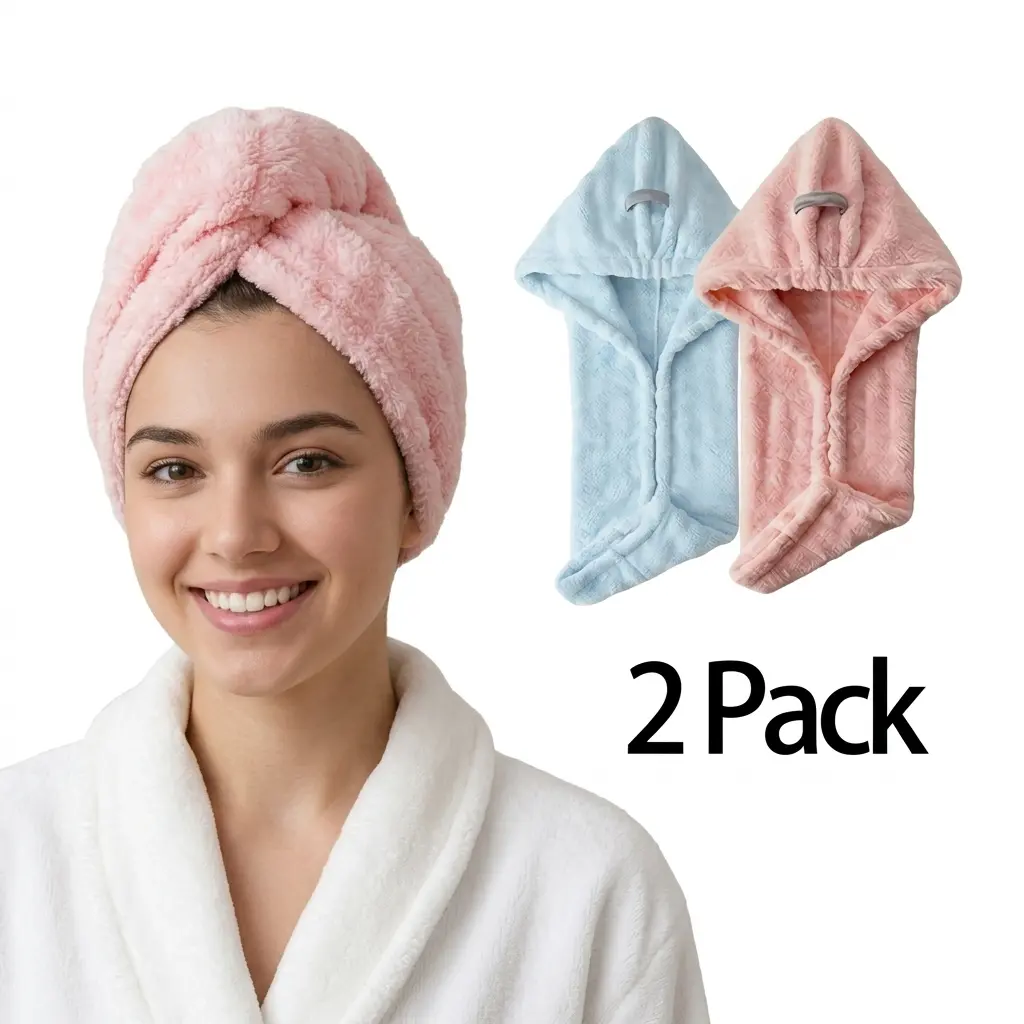 Quick-Dry Microfiber Hair Towel Wrap Ultra-Soft and Extra-Large for Long & Thick Hair