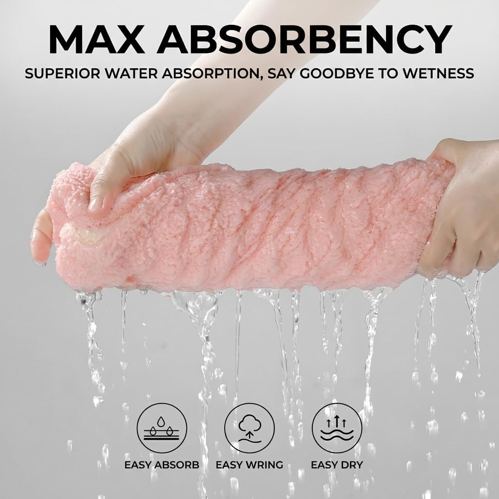 Quick-Dry Microfiber Hair Towel Wrap, Upgraded Longer & Wider 11 x 31.5 in, Super Absorbent Fast Drying Hair Towel for Long & Thick Hair, #HomeEssentials #TikTokShopBackToSchool