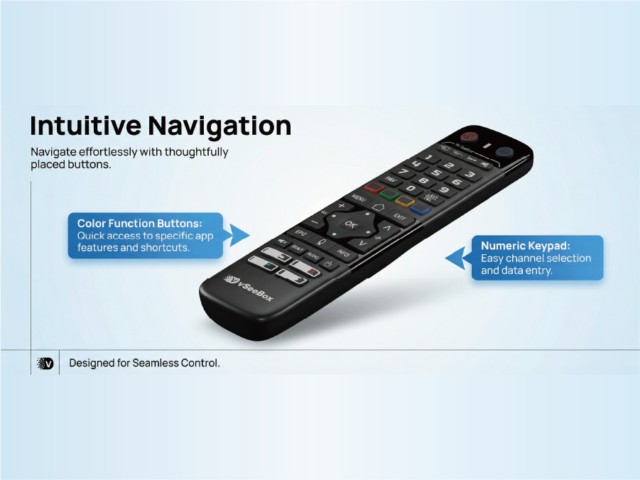 VSeeBox V6 max Remote Control Replacement Android TV Box Smart Bluetooth Voice Command Backlit-VSEEBOX