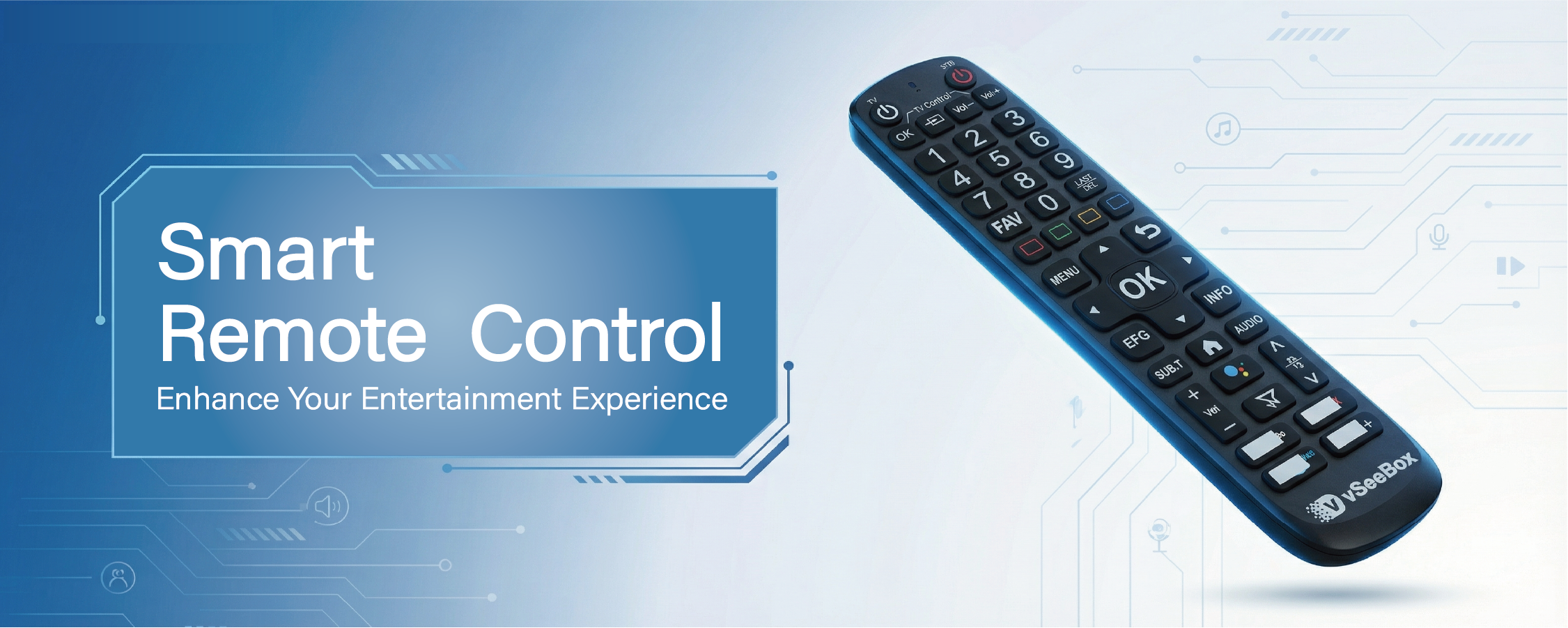 VSeeBox V6 Plus Remote Control Replacement Backlit Smart Bluetooth Voice Command Android TV Box-VSEEBOX