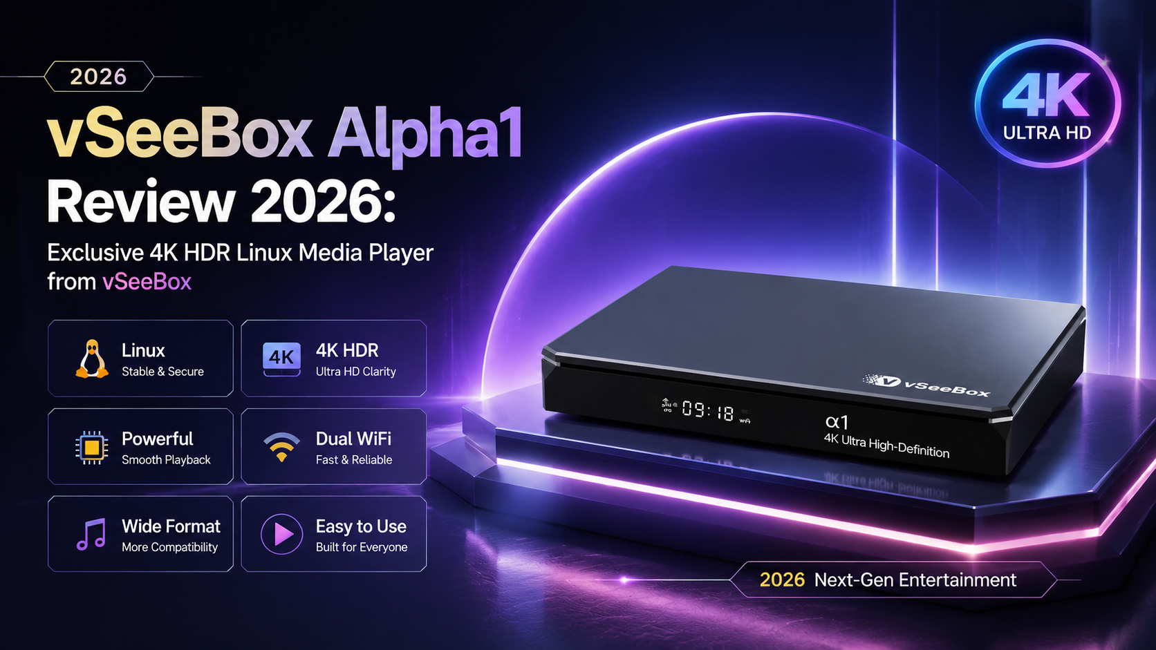 vSeeBox Alpha1 Review 2026: A Simple Linux 4K Media Player Explained-VseeBox