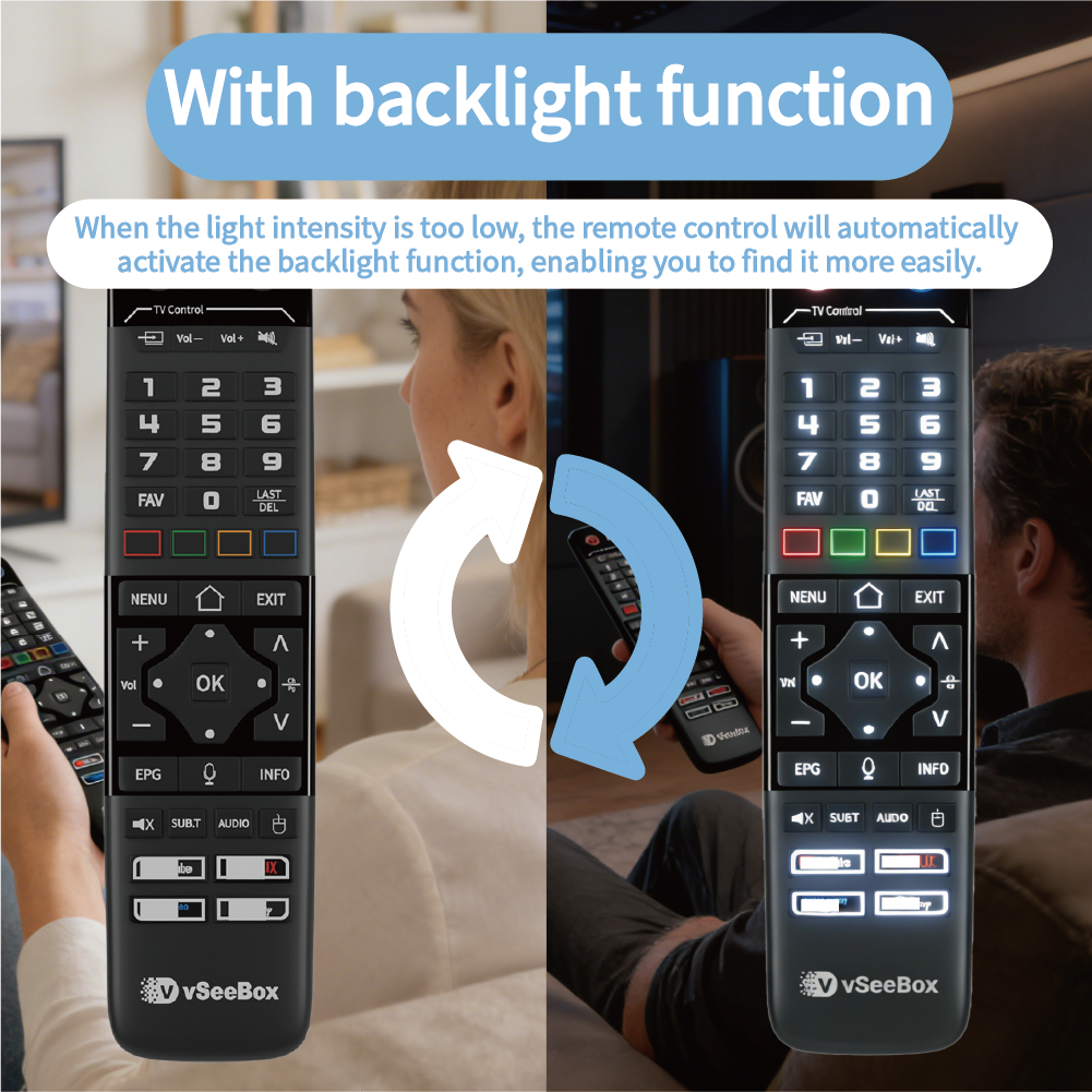 VSeeBox V6 max Remote Control Replacement Android TV Box Smart Bluetooth Voice Command Backlit-VSEEBOX