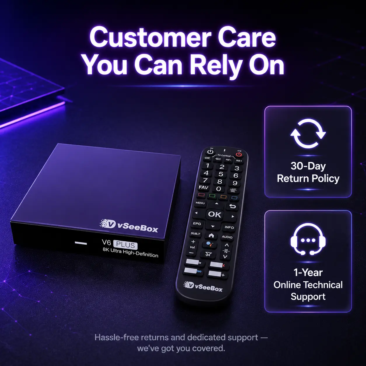 VSeeBox V6 Plus Android TV Box | Android 14, 8K, WiFi 6 | Free US Shipping