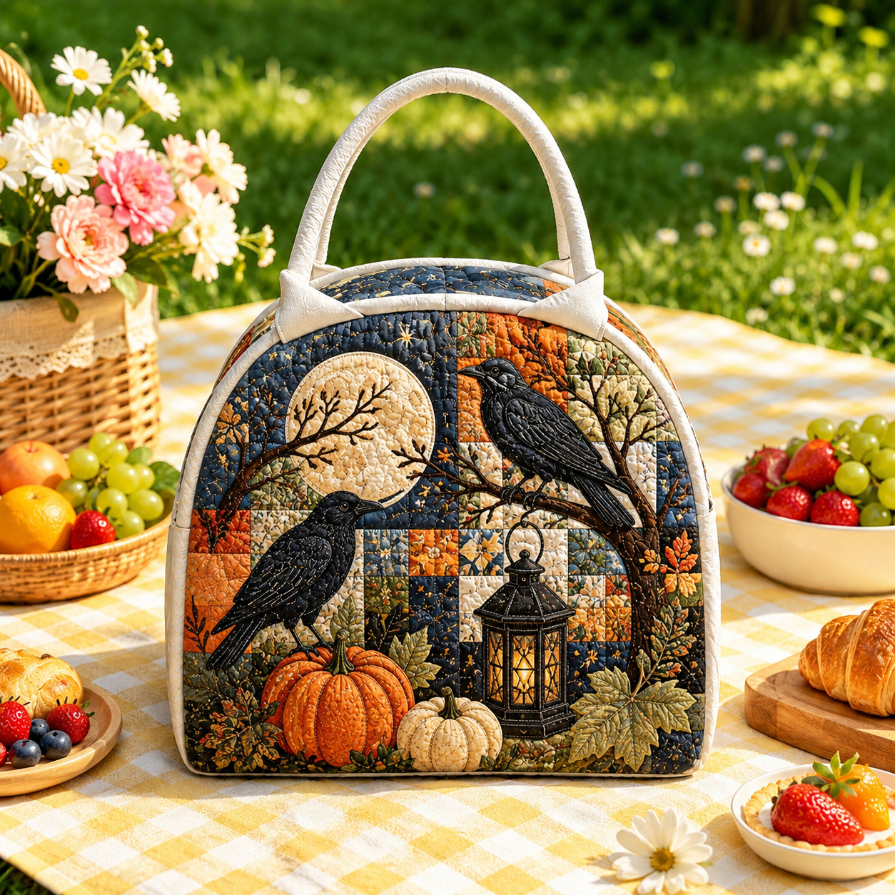 Raven & Lantern Quilted Lunch Bag