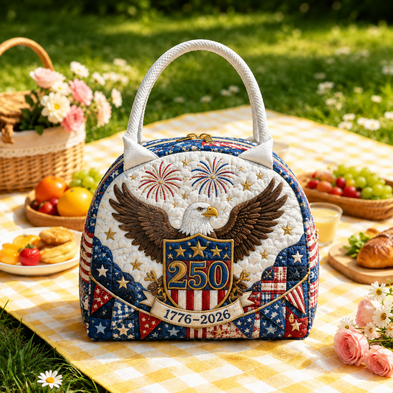 Bald Eagle 250th Celebration Quilted Lunch Bag