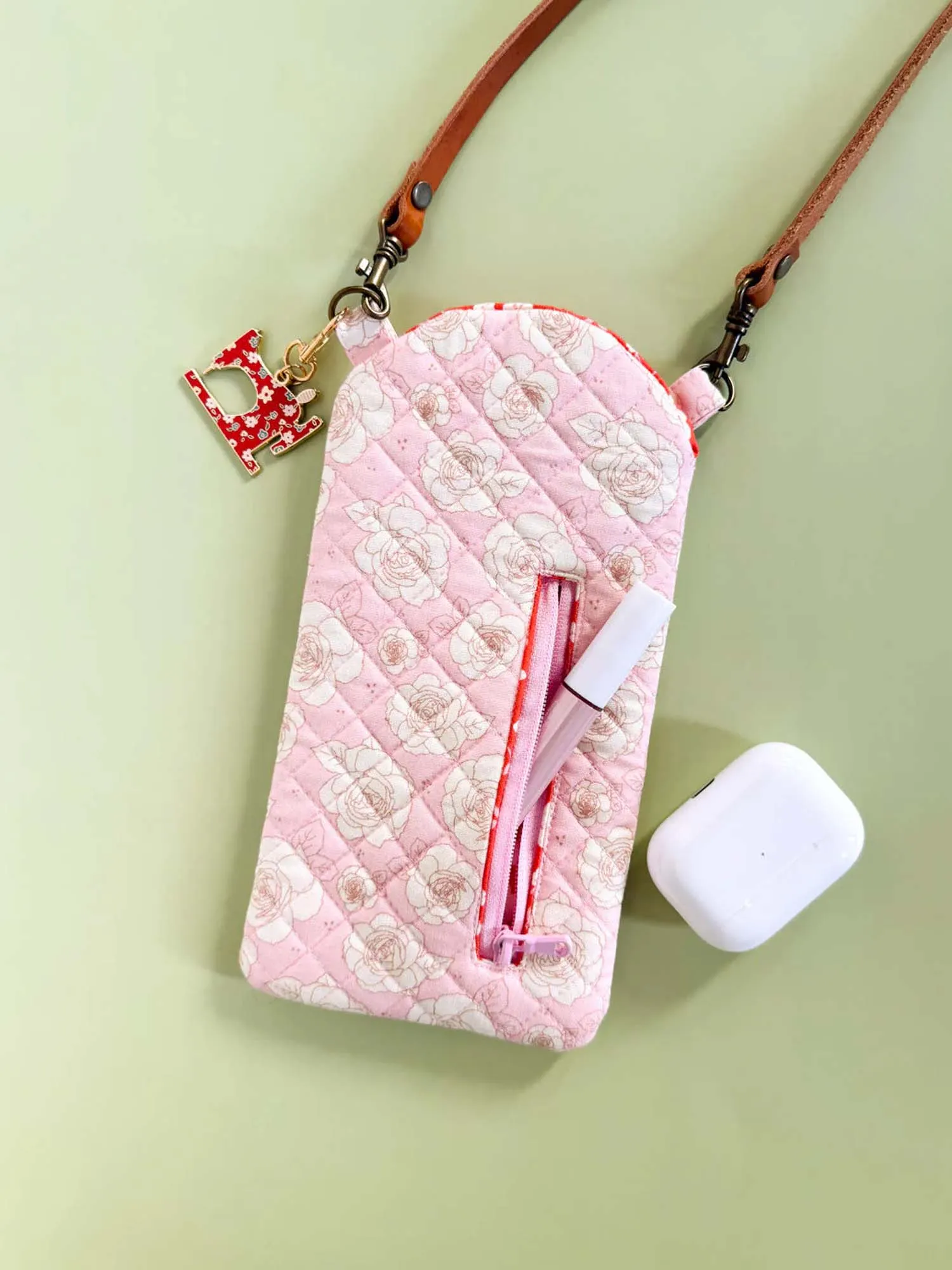 Texas Longhorn Wildflower Quilted Slim Phone Crossbody Bag