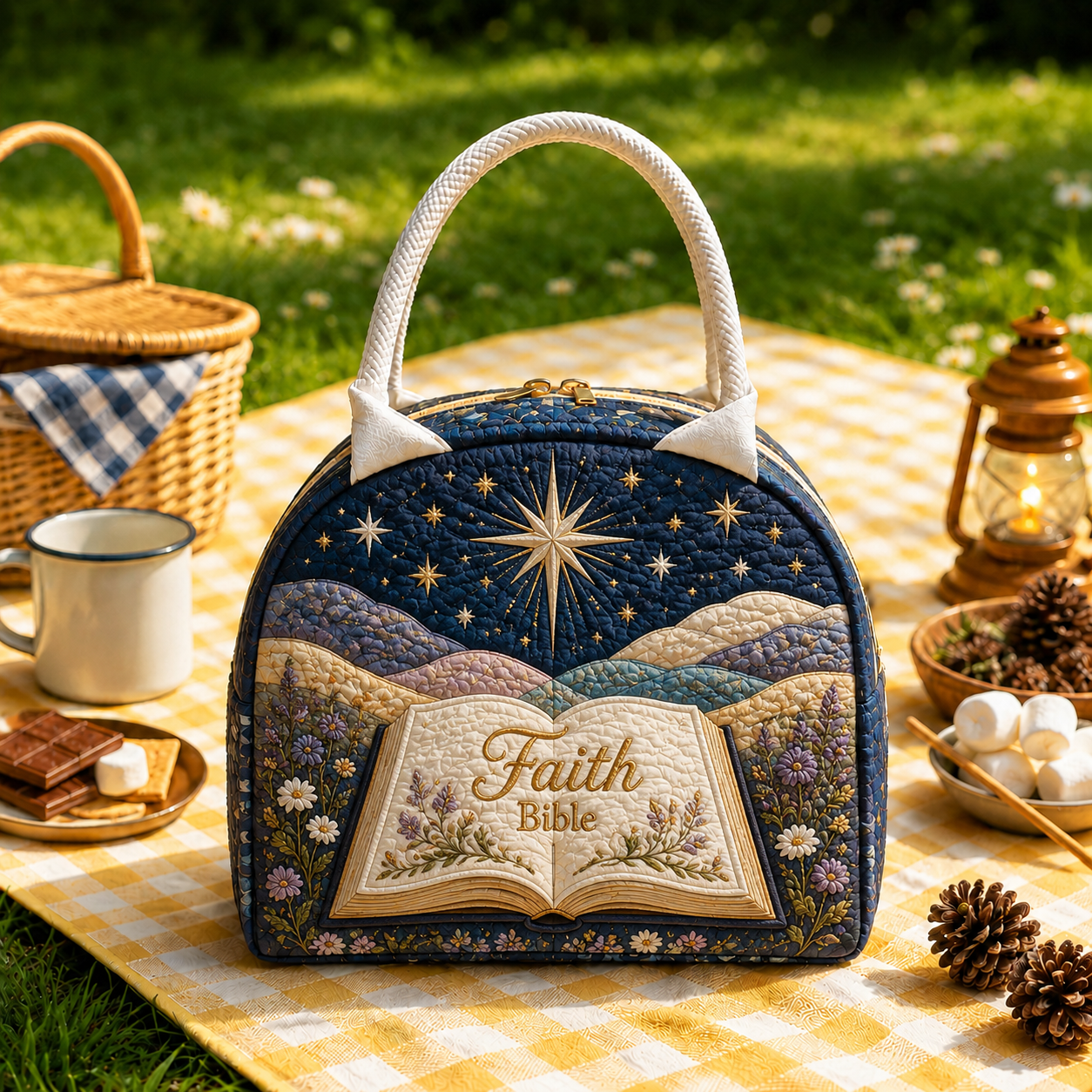 Starry Night Bible Quilted Lunch Bag